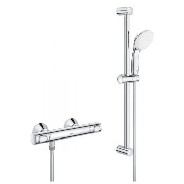 Baterie cabina dus cu termostat, Grohe Grohtherm 500, set de dus inclus, crom,gama profesionala-34796000