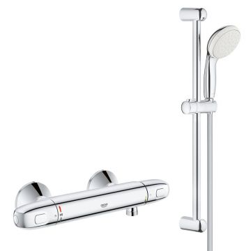 Pachet: Baterie cabina dus cu termostat Grohe Grohtherm 1000 + Set de dus bara New Tempesta Mono (34143003, 27853001)