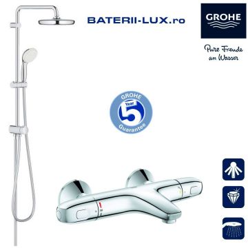Sistem dus Grohe New Tempesta  210 +baterie cada termostat Grh 1000 (26381001, 34155003)