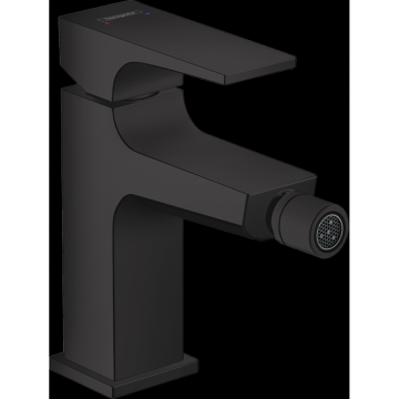 Baterie bideu culoare negru mat cu ventil inclus Hansgrohe Metropol 32520670