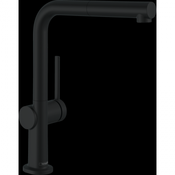 Baterie chiuveta bucatarie negru mat cu dus extractibil Hansgrohe Talis M54 72808670
