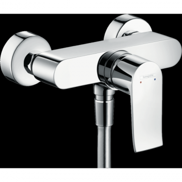 Baterie dus crom, montaj pe perete Hansgrohe Metris