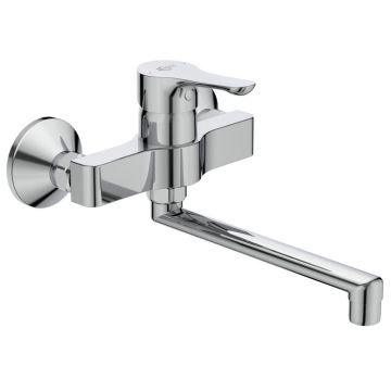 Baterie bucatarie Ideal Standard Alpha, montaj pe perete, crom - BC661AA