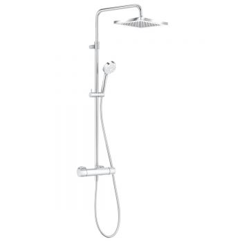 Coloana dus Kludi Logo 1S, termostat,inaltime reglabila, palarie patrata 25 cm-6809805-00
