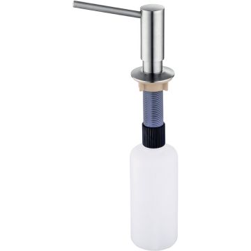Dozator detergent lichid din inox incastrabil forma cilindrica