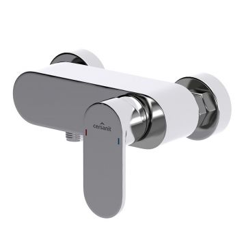 Baterie dus Cersanit Elio, alb crom lucios Baterie dus Cersanit Elio, alb crom lucios