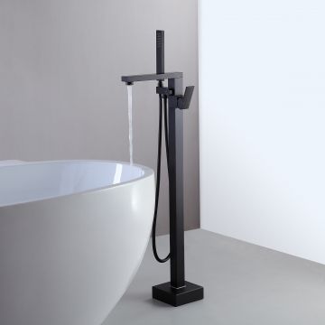 Baterie freestanding cu cadru patrat, finisaj negru mat, cod 1325