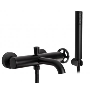 Baterie pentru cada cu set de dus Rea Vertigo negru mat