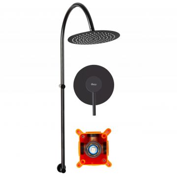 Sistem de dus cu baterie monocomanda Rea Lugano negru mat