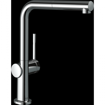 Baterie chiuveta bucatarie crom lucios cu dus extractibil Hansgrohe Talis M54 72809000