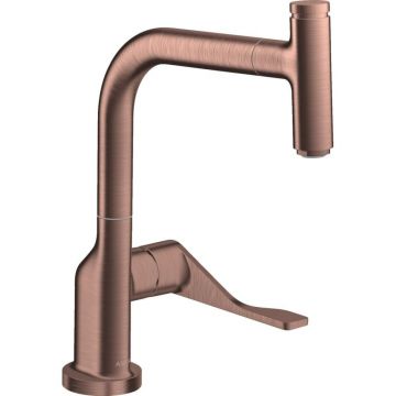Baterie chiuveta bucatarie red gold periat cu dus extractibil Hansgrohe Axor Citterio Select
