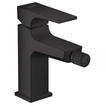 Baterie bideu cu ventil, Hansgrohe, Metropol, negru mat
