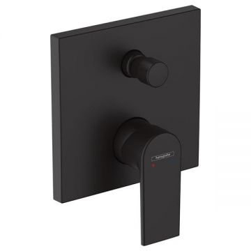 Baterie cada - dus, Hansgrohe, Vernis Shape, parte aparenta, negru mat