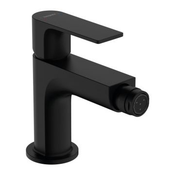 Baterie cu ventil pentru bideu, Hansgrohe, Rebris E, negru mat