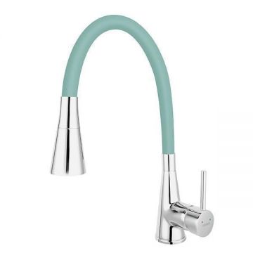 Baterie de bucatarie, Ferro, Zumba II, cu pipa flexibila, menta