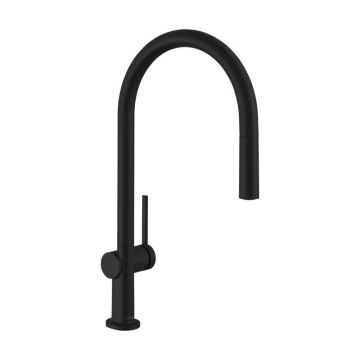 Baterie de bucatarie Hansgrohe, Talis M54 210, cu pipa extractabila, negru mat