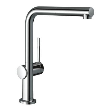 Baterie de bucatarie, Hansgrohe, Talis M54 270, cu pipa extractibila, 1 jet, crom