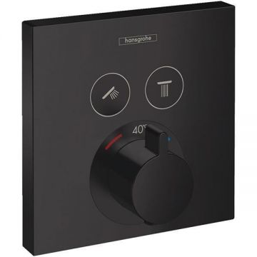 Baterie de dus termostatata, Hansgrohe, ShowerSelect, Negru mat