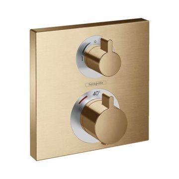 Baterie dus termostatata, Hansgrohe, Ecostat Square, bronz periat