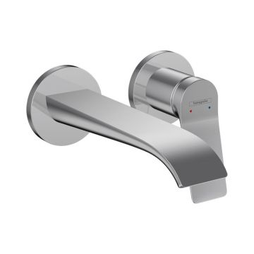 Baterie lavoar cu montaj pe perete, Hansgrohe, Vivenis, cu pipa 19,2 cm, crom