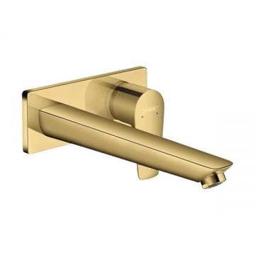Baterie lavoar Hansgrohe, Talis E, montaj pe perete, 22.5 cm, auriu lucios