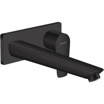 Baterie lavoar Hansgrohe, Talis E, montaj pe perete, 22.5 cm, Negru mat