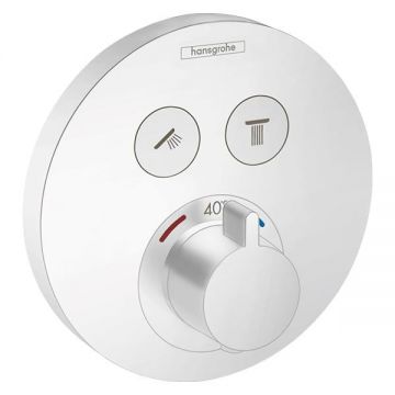 Baterie termostatata cu 2 functii, Hansgrohe, ShowerSelect S, alb mat