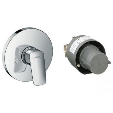 Set baterie dus si corp incastrat, Hansgrohe, Logis, Crom