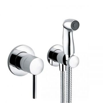Set dus igienic Kludi Bozz, cu baterie incastrata, suport si furtun 125 cm