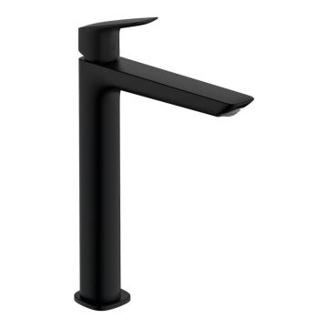Baterie inalta de lavoar, Hansgrohe, Logis Fine 240, cu ventil, negru mat