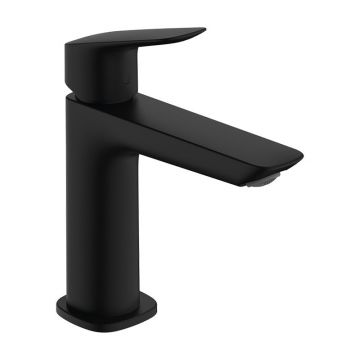 Baterie lavoar, Hansgrohe, Logis Fine 110, cu ventil, negru mat