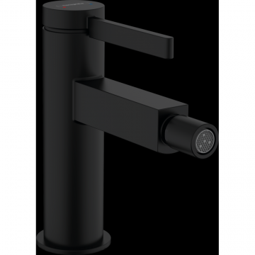 Baterie bideu culoare negru mat cu ventil inclus Hansgrohe Finoris 76200670