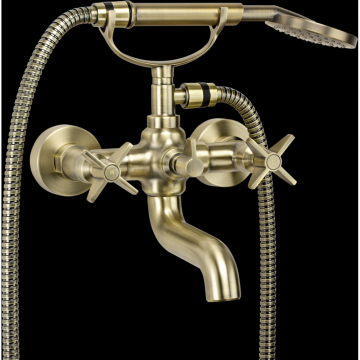 Baterie cada baie cu para de dus culoare bronz Deante, Temisto