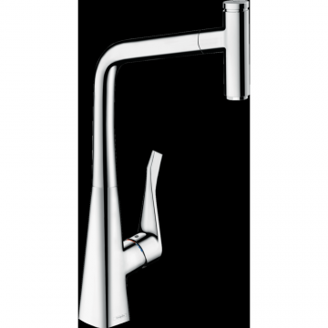 Baterie chiuveta bucatarie cu dus extractibil crom Hansgrohe Metris Select M71 14884000