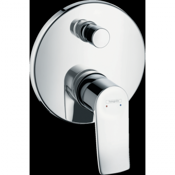 Baterie dus Hansgrohe Metris incastrata pentru corp ingropat, rotunda, crom 31493000