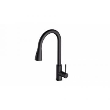 Baterie bucatarie Alveus Primrose negru mat cu cap extractibil cu dus - Culoare Negru