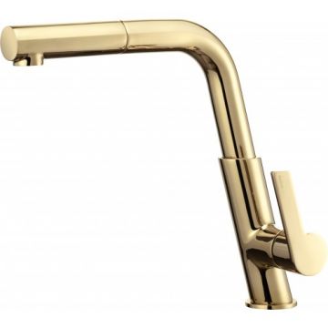 Baterie bucatarie Deante Silia auriu, cu dus extractibil - Culoare Gold