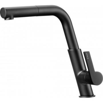 Baterie bucatarie Deante  Silia, negru, cu dus extractibil - Culoare Nero