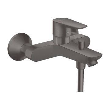 Baterie cadă - duș cu montaj pe perete, Hansgrohe, Talis E, negru cromat periat