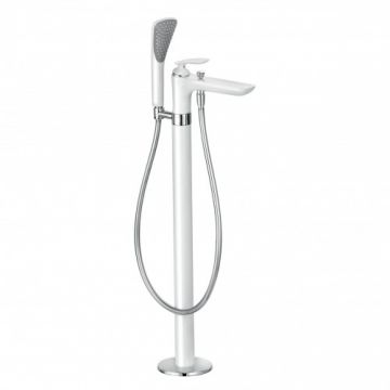 Baterie cada freestanding Kludi Balance, alb, cu kit de dus - Culoare Alb pal