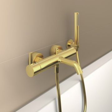 Baterie cada Ideal Standard Joy, auriu, cu set de dus - Culoare Gold