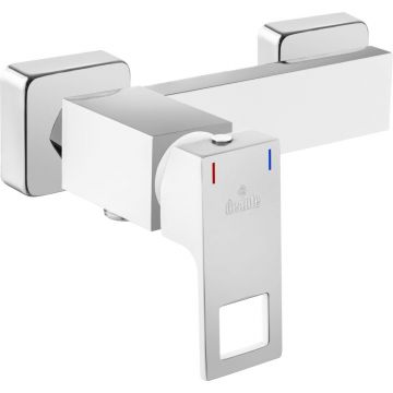 Baterie dus culoare crom alb Deante, Anemon