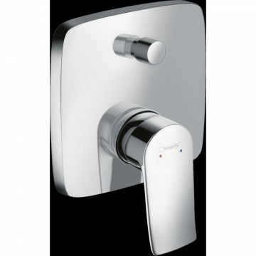 Baterie dus Hansgrohe Metris incastrata pentru corp ingropat, patrata, crom 31454000