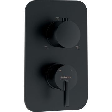 Baterie dus incastrata Deante Silia pentru corp ingropat, negru mat