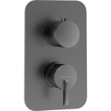 Baterie dus incastrata Deante Silia pentru corp ingropat, titan mat
