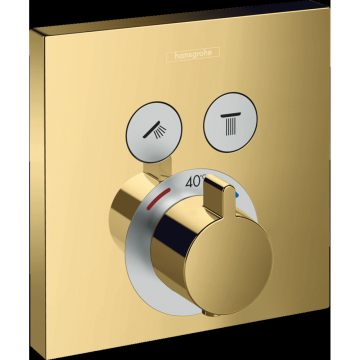 Baterie dus incastrata termostatata culoare auriu lucios Hansgrohe ShowerSelect 15763990