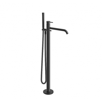 Baterie freestanding pentru cada cu kit de dus Vema Maira Negru Mat