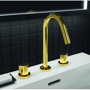 Baterie lavoar Ideal Standard Joy, auriu, cu 3 iesiri - Culoare Gold