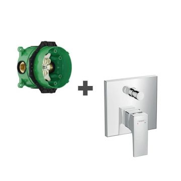 Set baterie de dus, Hansgrohe, Metropol, incastrabila, crom