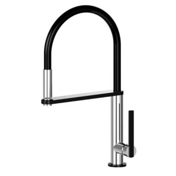 Baterie bucatarie Bruma Mentha, cu dus led extensibil, crom - Culoare square_1_1_chrome